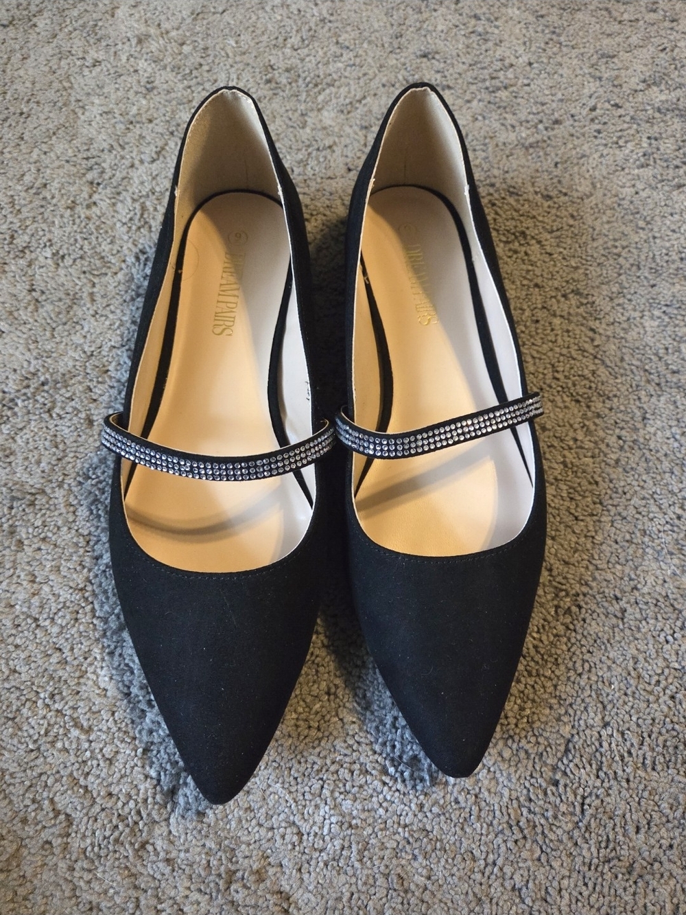 Dream Pairs Women Pointed Black Dress Flats SIZE 9